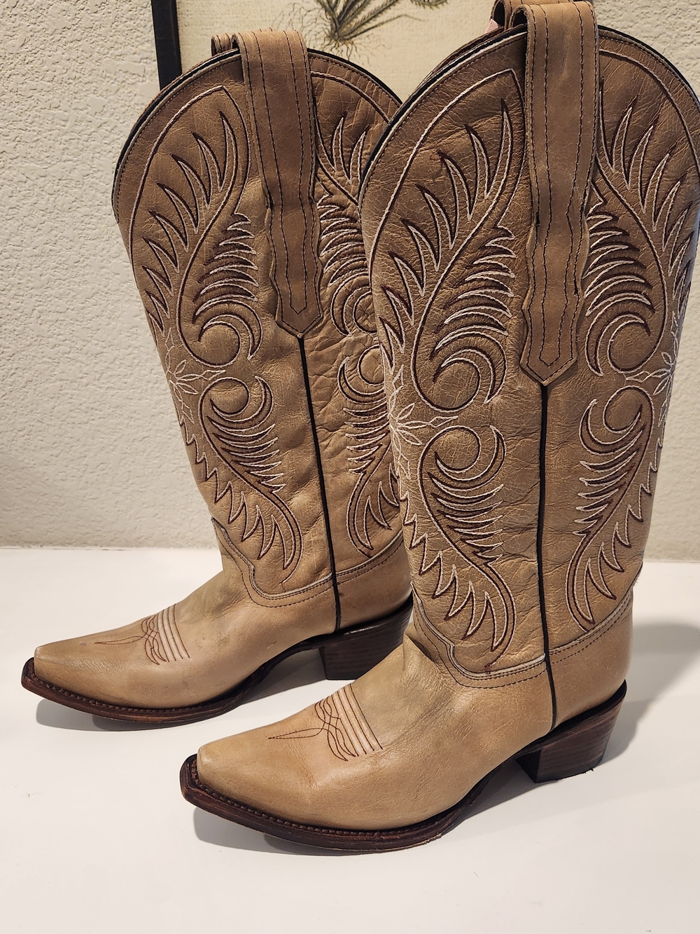 Circle G Women's Tan Embroidered Western Cowboy Boots Size 8 New